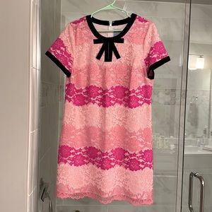 CeCe pink lace dress with black bow